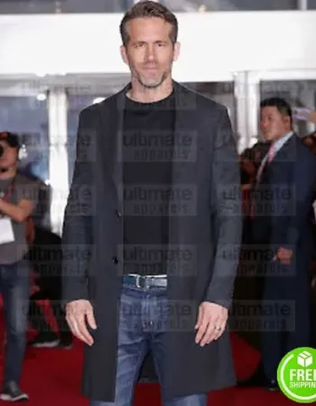 DEADPOOL 2 EVENT RYAN REYNOLDS (WADE WILSON) BLACK COTTON COAT