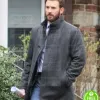 DEFENDING JACOB CHRIS EVANS (ANDY BARBER) GREY WOOL COAT