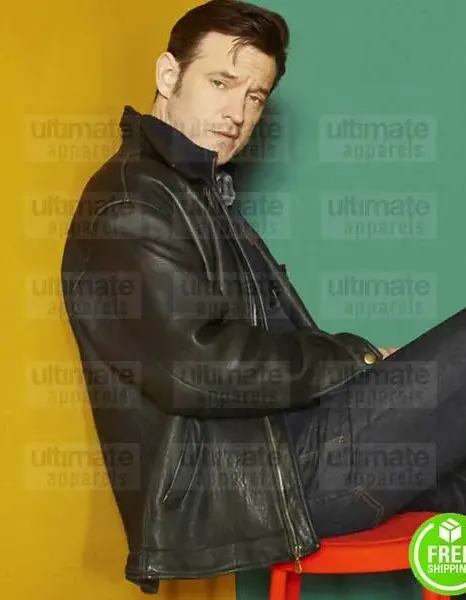 DIETLAND ADAM ROTHENBERG (DOMINIC O'SHEA) BLACK LEATHER JACKET