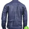 DISTRESSED BLUE LEATHER JACKET DISTRESSED BLUE LEATHER JACKET