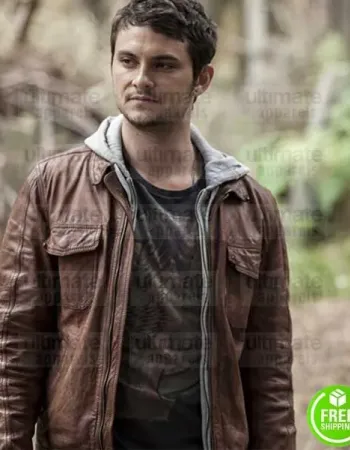 EVIL DEAD SHILOH FERNANDEZ (DAVID) BROWN LEATHER JACKET