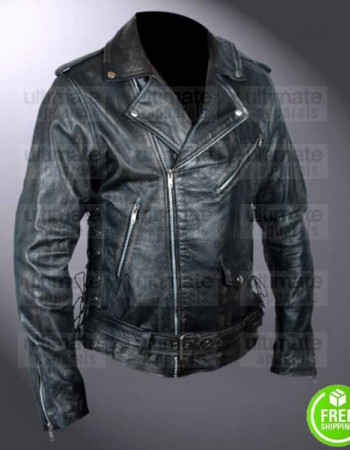 FALLOUT 4 ATOM CATS BLACK DISTRESSED LEATHER JACKET