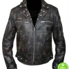FALLOUT 3 TUNNEL SNAKES RULE DISTRESSED LEATHER JACKET