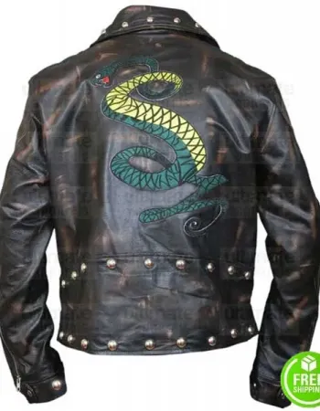 FALLOUT 3 TUNNEL SNAKES RULE DISTRESSED LEATHER JACKET