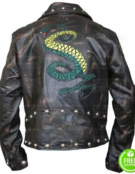 FALLOUT 3 TUNNEL SNAKES RULE DISTRESSED LEATHER JACKET