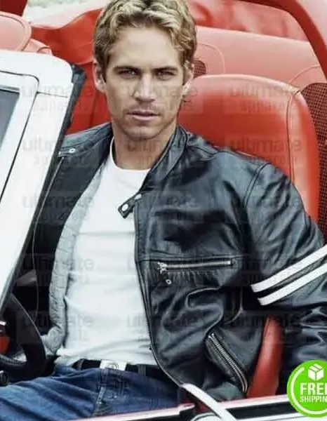 FAST AND FURIOUS PAUL WALKER (BRIAN O'CONNER) BLACK LEATHER JACKET FAST AND FURIOUS PAUL WALKER (BRIAN O'CONNER) BLACK LEATHER JACKET