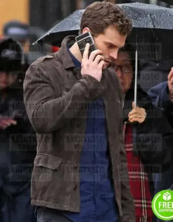 FIFTY SHADES DARKER JAMIE DORNAN (CHRISTIAN GREY) SUEDE LEATHER JACKET FIFTY SHADES DARKER JAMIE DORNAN (CHRISTIAN GREY) SUEDE LEATHER JACKET