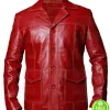 Fight Club Brad Pitt Tyler Durden Red Leather Jacket Fight Club Brad Pitt Tyler Durden Red Leather Jacket