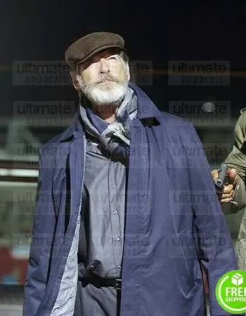 FINAL SCORE PIERCE BROSNAN (DIMITRI) BLUE COTTON COAT