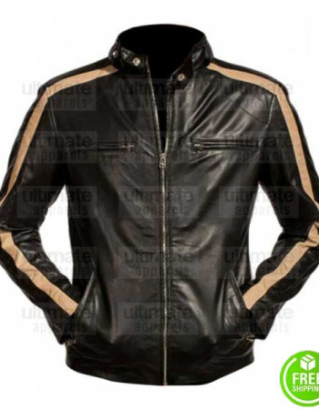 FLASH GORDON ERIC JOHNSON BLACK LEATHER JACKET