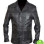 FOUR BUTTONS BLACK LEATHER BLAZER JACKET