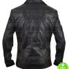 FOUR BUTTONS BLACK LEATHER BLAZER JACKET FOUR BUTTONS BLACK LEATHER BLAZER JACKET