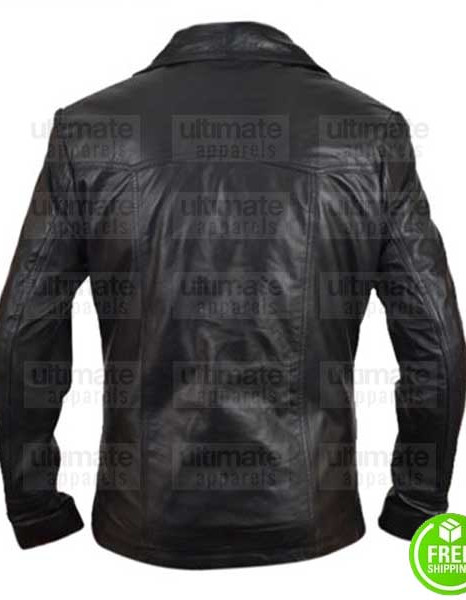 FOUR BUTTONS BLACK LEATHER BLAZER JACKET FOUR BUTTONS BLACK LEATHER BLAZER JACKET