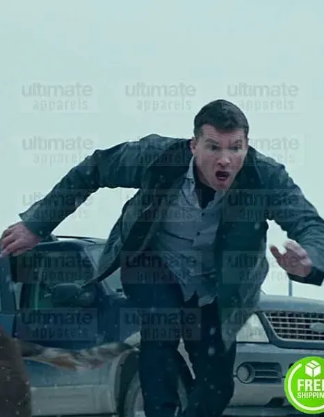 FRACTURED SAM WORTHINGTON (RAY MONROE) BLACK COTTON JACKET FRACTURED SAM WORTHINGTON (RAY MONROE) BLACK COTTON JACKET