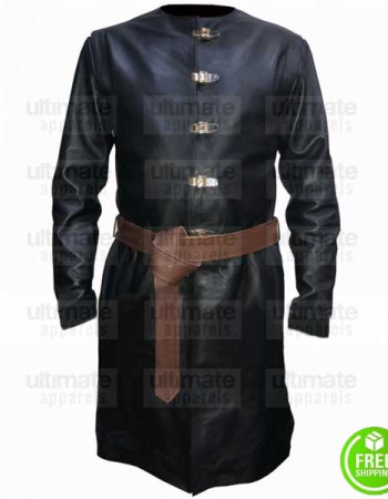 GAME OF THRONES JAIME LANNISTER BLACK LEATHER COSTUME COAT