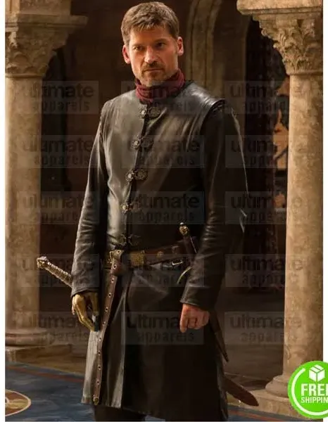 GAME OF THRONES JAIME LANNISTER BLACK LEATHER COSTUME COAT GAME OF THRONES JAIME LANNISTER BLACK LEATHER COSTUME COAT