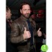 GERARD BUTLER BROWN DISTRESSED LEATHER JACKET