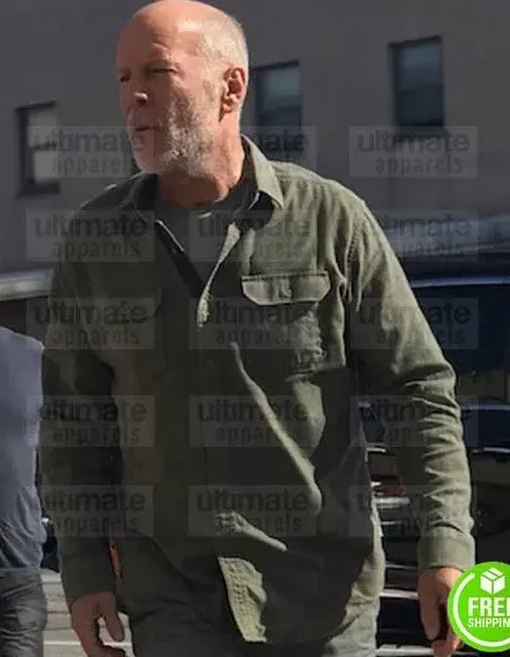 GLASS BRUCE WILLIS (DAVID DUNN) GREEN COTTON JACKET