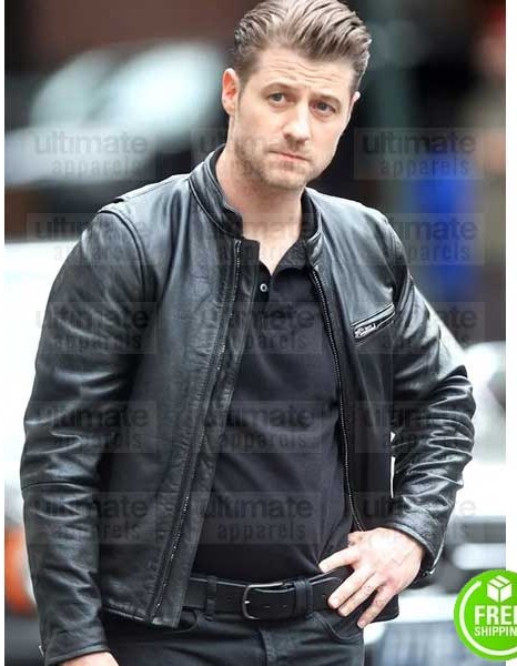 GOTHAM BEN MCKENZIE (JAMES GORDON) BLACK LEATHER JACKET