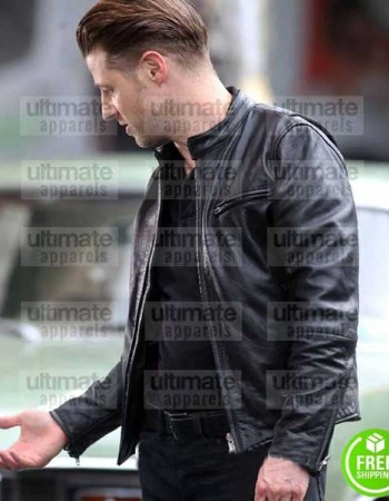 GOTHAM BEN MCKENZIE (JAMES GORDON) BLACK LEATHER JACKET GOTHAM BEN MCKENZIE (JAMES GORDON) BLACK LEATHER JACKET