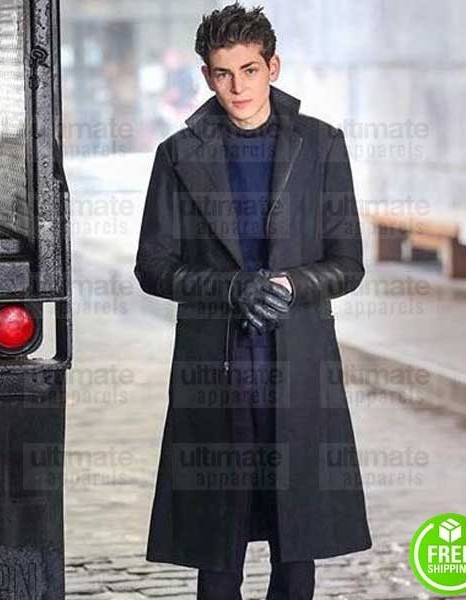 GOTHAM DAVID MAZOUZ (BRUCE WAYNE) BLACK WOOL COAT