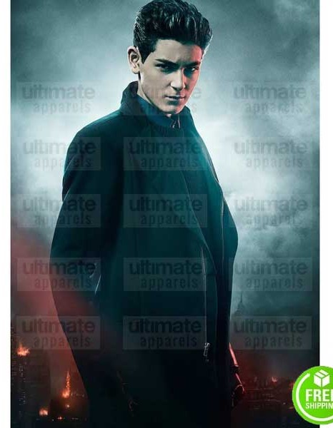 GOTHAM DAVID MAZOUZ (BRUCE WAYNE) BLACK WOOL COAT