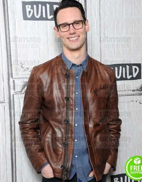 GOTHAM CORY MICHAEL SMITH (EDWARD NYGMA) BROWN LEATHER JACKET GOTHAM CORY MICHAEL SMITH (EDWARD NYGMA) BROWN LEATHER JACKET