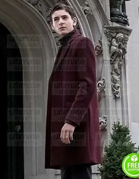 GOTHAM DAVID MAZOUZ (BRUCE WAYNE) MAROON WOOL COAT GOTHAM DAVID MAZOUZ (BRUCE WAYNE) MAROON WOOL COAT
