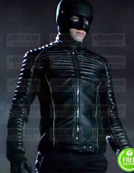 GOTHAM DAVID MAZOUZ (BRUCE WAYNE) BLACK LEATHER JACKET