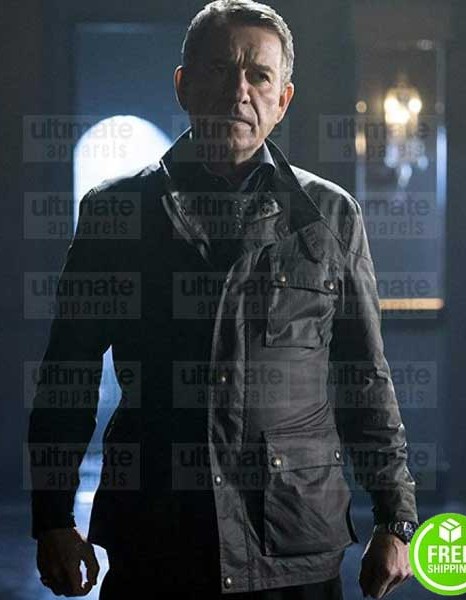 GOTHAM SEAN PERTWEE (ALFRED PENNYWORTH) BLACK LEATHER JACKET