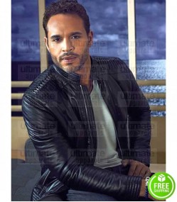 GRACELAND DANIEL SUNJATA (AGENT PAUL BRIGGS) BLACK LEATHER JACKET