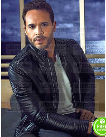 GRACELAND DANIEL SUNJATA (AGENT PAUL BRIGGS) BLACK LEATHER JACKET