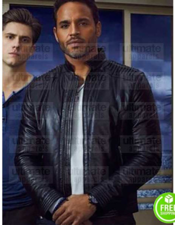 GRACELAND DANIEL SUNJATA (AGENT PAUL BRIGGS) BLACK LEATHER JACKET