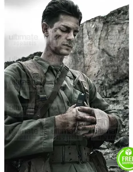 HACKSAW RIDGE ANDREW GARFIELD (DESMOND DOSS) GREEN MILITARY COTTON JACKET