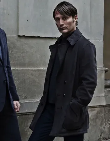 Hannibal S03 Mads Mikkelsen Hannibal Lecter Black Coat Hannibal S03 Mads Mikkelsen Hannibal Lecter Black Coat
