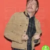 HUNT FOR THE WILDERPEOPLE RHYS DARBY (PSYCHO SAM) BROWN SUEDE LEATHER JACKET HUNT FOR THE WILDERPEOPLE RHYS DARBY (PSYCHO SAM) BROWN SUEDE LEATHER JACKET