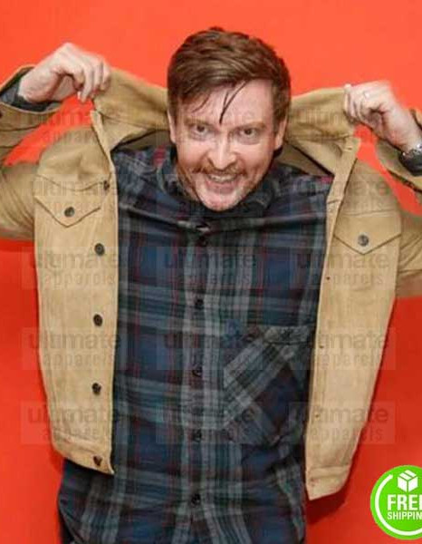 HUNT FOR THE WILDERPEOPLE RHYS DARBY (PSYCHO SAM) BROWN SUEDE LEATHER JACKET HUNT FOR THE WILDERPEOPLE RHYS DARBY (PSYCHO SAM) BROWN SUEDE LEATHER JACKET