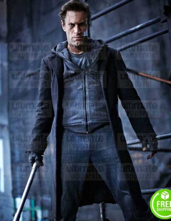 I, FRANKENSTEIN AARON ECKHART (ADAM) BLACK WOOL COAT