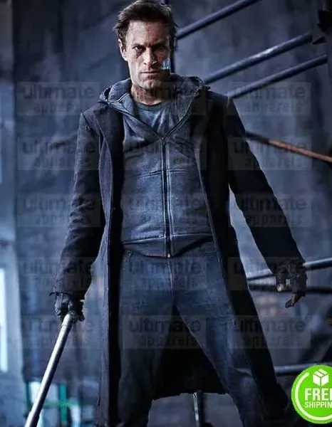 I, FRANKENSTEIN AARON ECKHART (ADAM) BLACK WOOL COAT