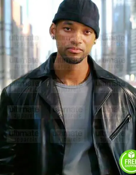 I, ROBOT WILL SMITH (DETECTIVE DEL SPOONER) TRENCH LEATHER COAT I, ROBOT WILL SMITH (DETECTIVE DEL SPOONER) TRENCH LEATHER COAT