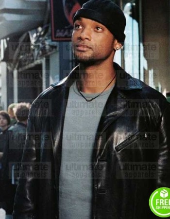 I, ROBOT WILL SMITH (DETECTIVE DEL SPOONER) TRENCH LEATHER COAT I, ROBOT WILL SMITH (DETECTIVE DEL SPOONER) TRENCH LEATHER COAT