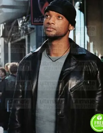 I, ROBOT WILL SMITH (DETECTIVE DEL SPOONER) TRENCH LEATHER COAT I, ROBOT WILL SMITH (DETECTIVE DEL SPOONER) TRENCH LEATHER COAT