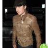 IAN SOMERHALDER BROWN DISTRESSED LEATHER JACKET