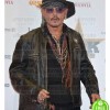 JOHNNY DEPP BLACK DISTRESSED LEATHER JACKET
