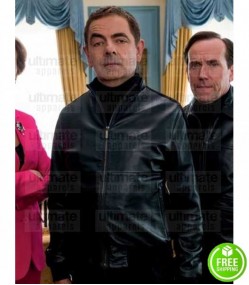 JOHNNY ENGLISH STRIKES AGAIN ROWAN ATKINSON BLACK LEATHER JACKET
