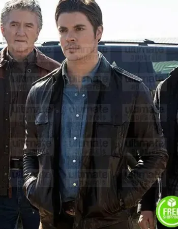 DALLAS JOSHUA HARRIS (CHRISTOPHER EWING) BLACK LEATHER JACKET
