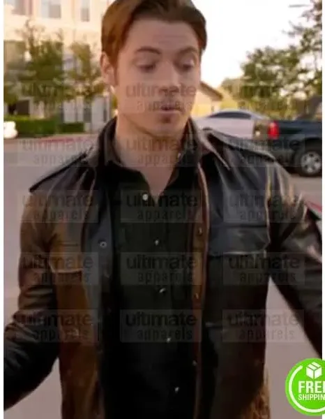 DALLAS JOSHUA HARRIS (CHRISTOPHER EWING) BLACK LEATHER JACKET