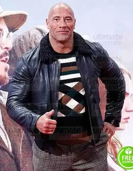 JUMANJI THE NEXT LEVEL DWAYNE JOHNSON (BRAVESTONE) BLACK FUR COLLAR JACKET JUMANJI THE NEXT LEVEL DWAYNE JOHNSON (BRAVESTONE) BLACK FUR COLLAR JACKET