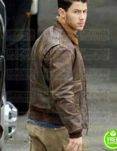 JUMANJI 2 WELCOME TO THE JUNGLE NICK JONAS FUR COLLAR LEATHER JACKET JUMANJI 2 WELCOME TO THE JUNGLE NICK JONAS FUR COLLAR LEATHER JACKET