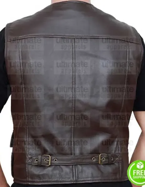 JURASSIC WORLD FALLEN KINGDOM CHRIS PRATT (OWEN GRADY) BROWN LEATHER VEST JURASSIC WORLD FALLEN KINGDOM CHRIS PRATT (OWEN GRADY) BROWN LEATHER VEST